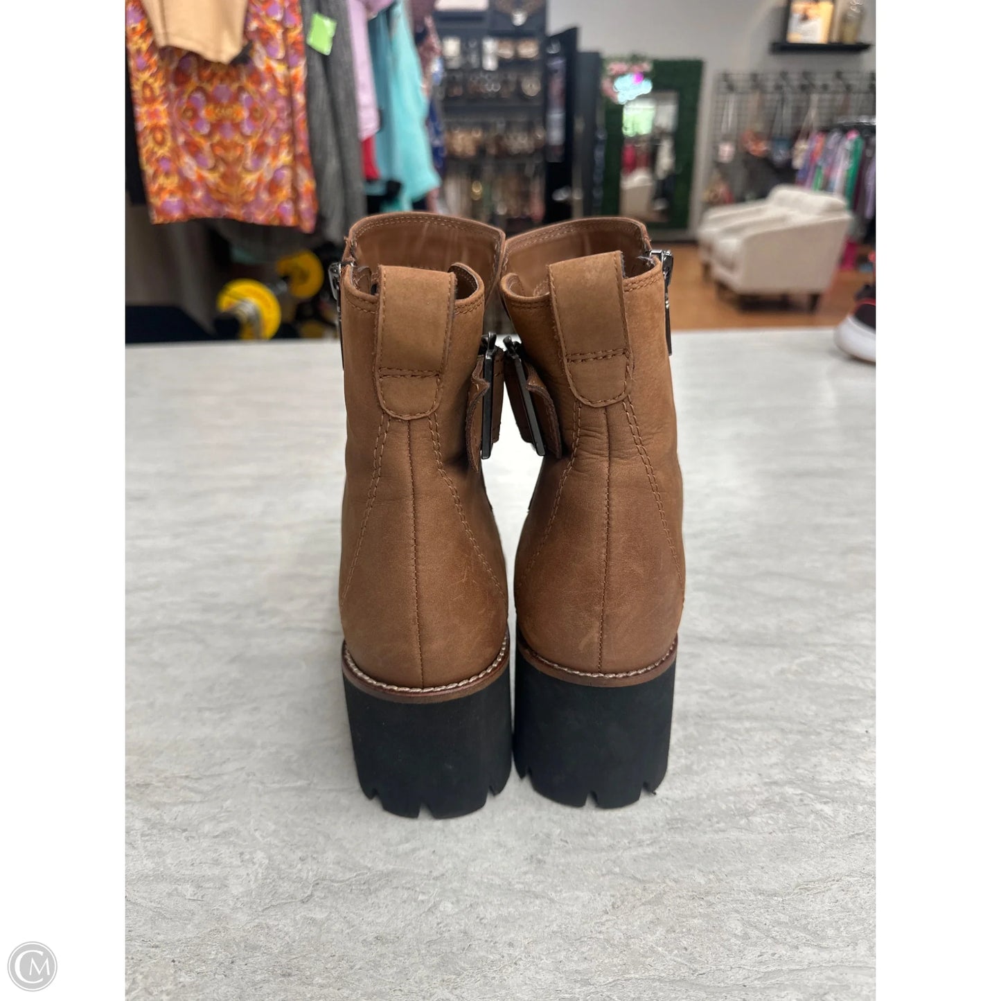 Boots Ankle Flats By Blondo In Brown, Size: 8