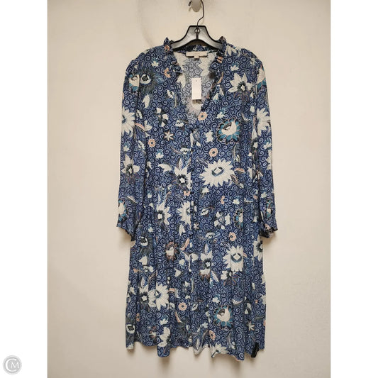Dress Casual Midi By Loft In Blue, Size: Xl