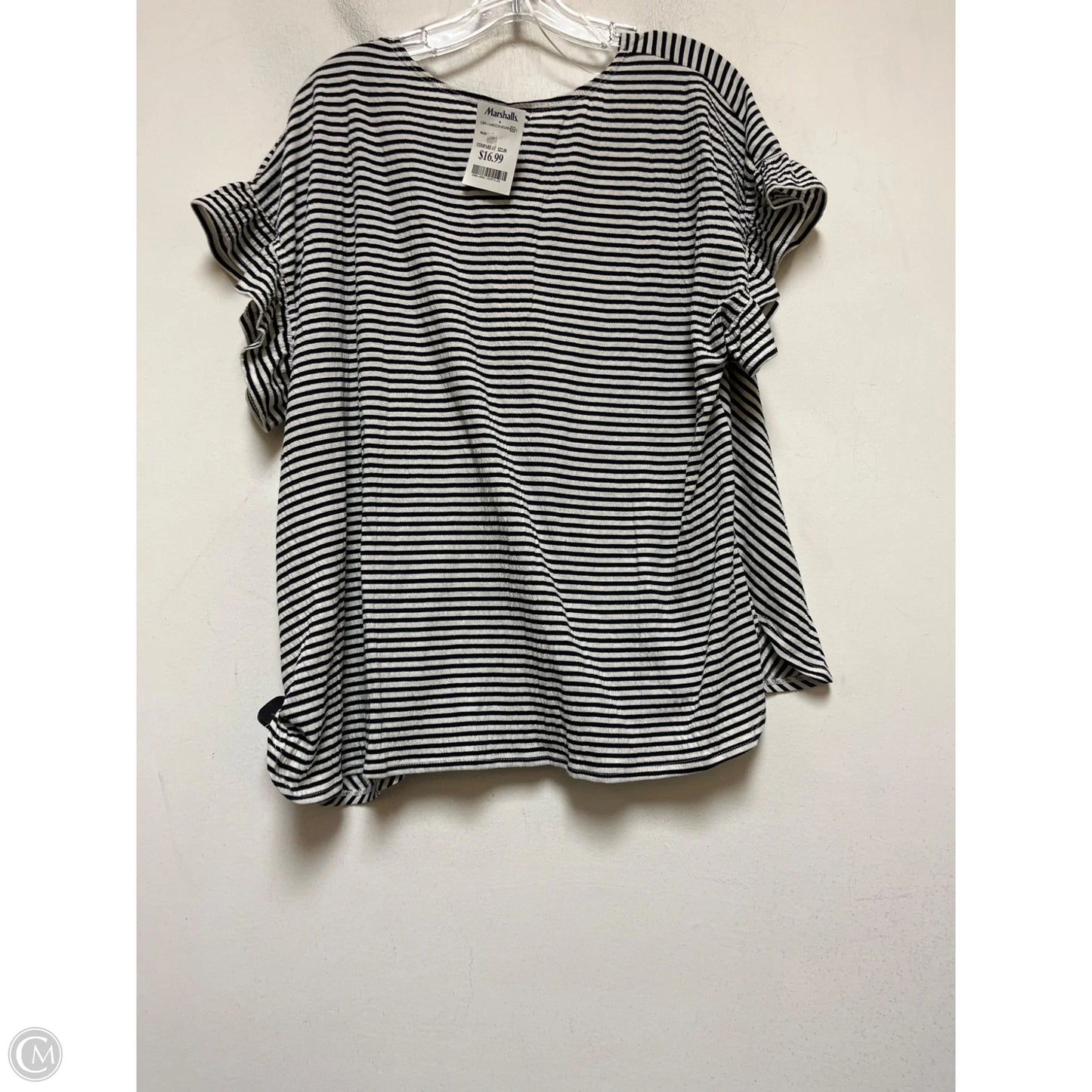 Top Short Sleeve By Max Studio In Striped Pattern, Size: 2x