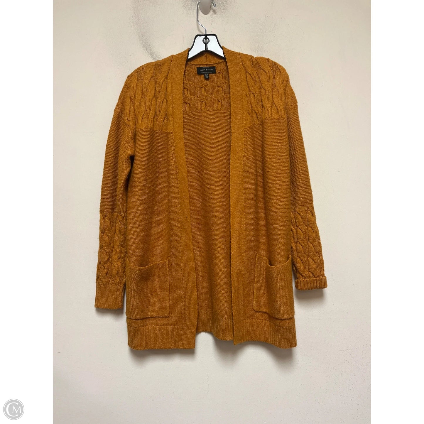 Sweater Cardigan By Lucky Brand In Copper, Size: Xs