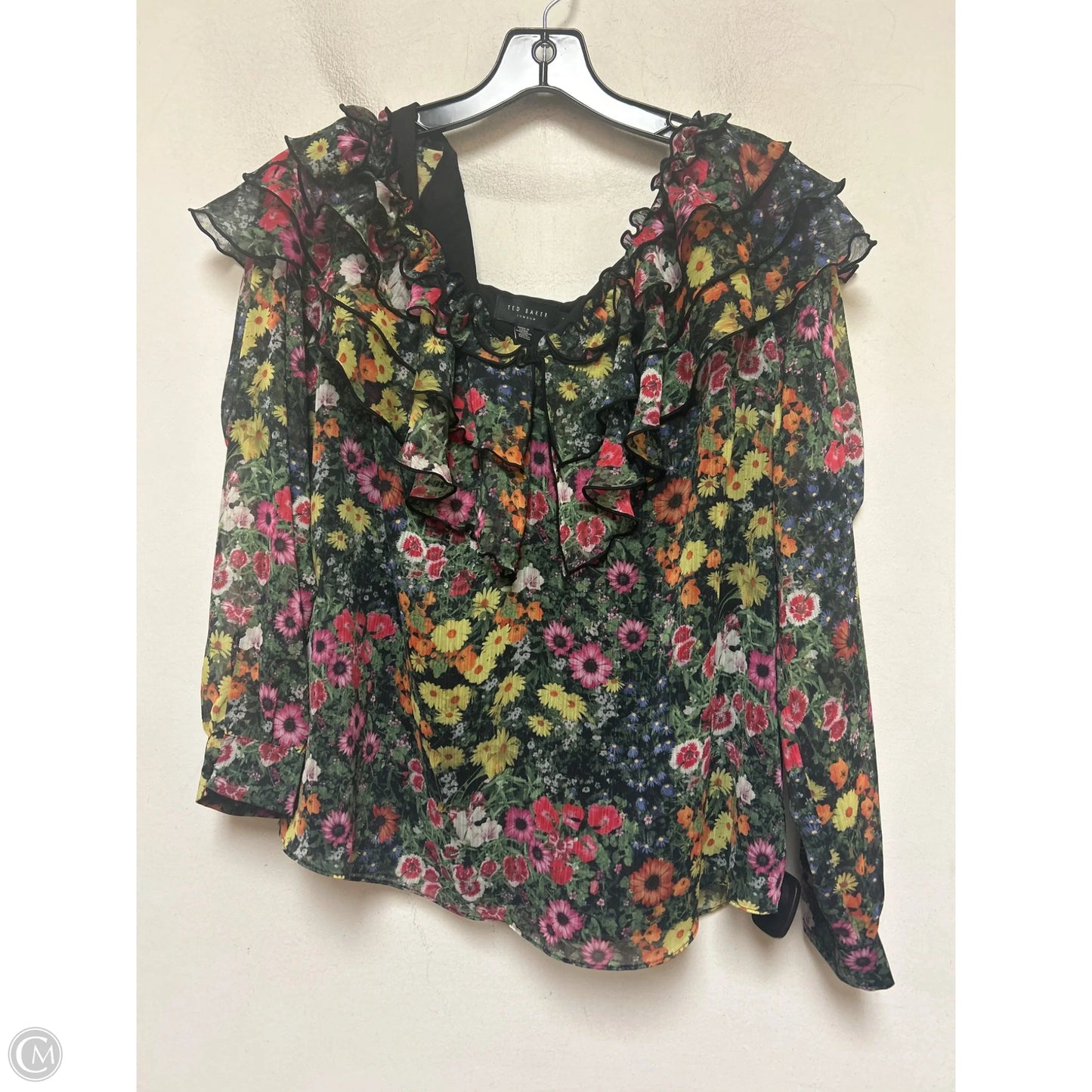 Top Long Sleeve By Ted Baker In Floral Print, Size: S