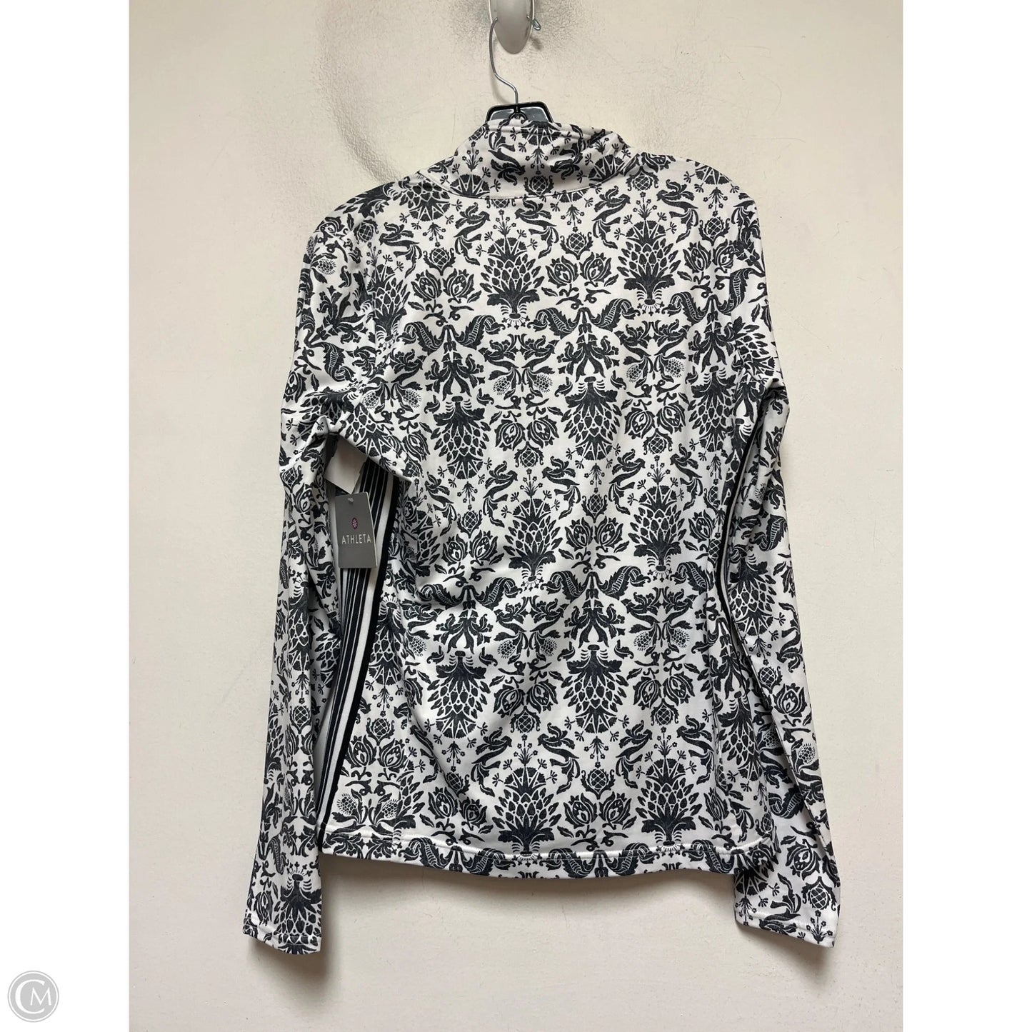 Athletic Jacket By Athleta In Black & White, Size: L