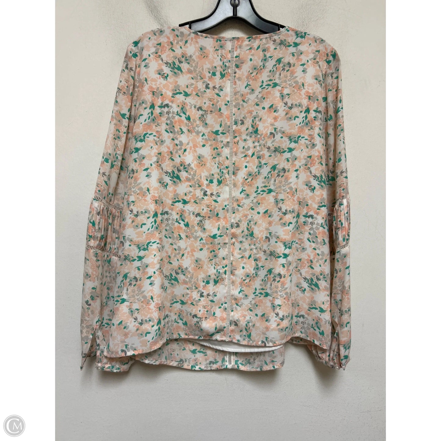 Top Long Sleeve By Kaari Blue In Floral Print, Size: M