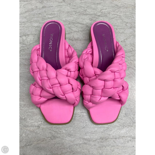 Sandals Flats By Vionic In Pink, Size: 8