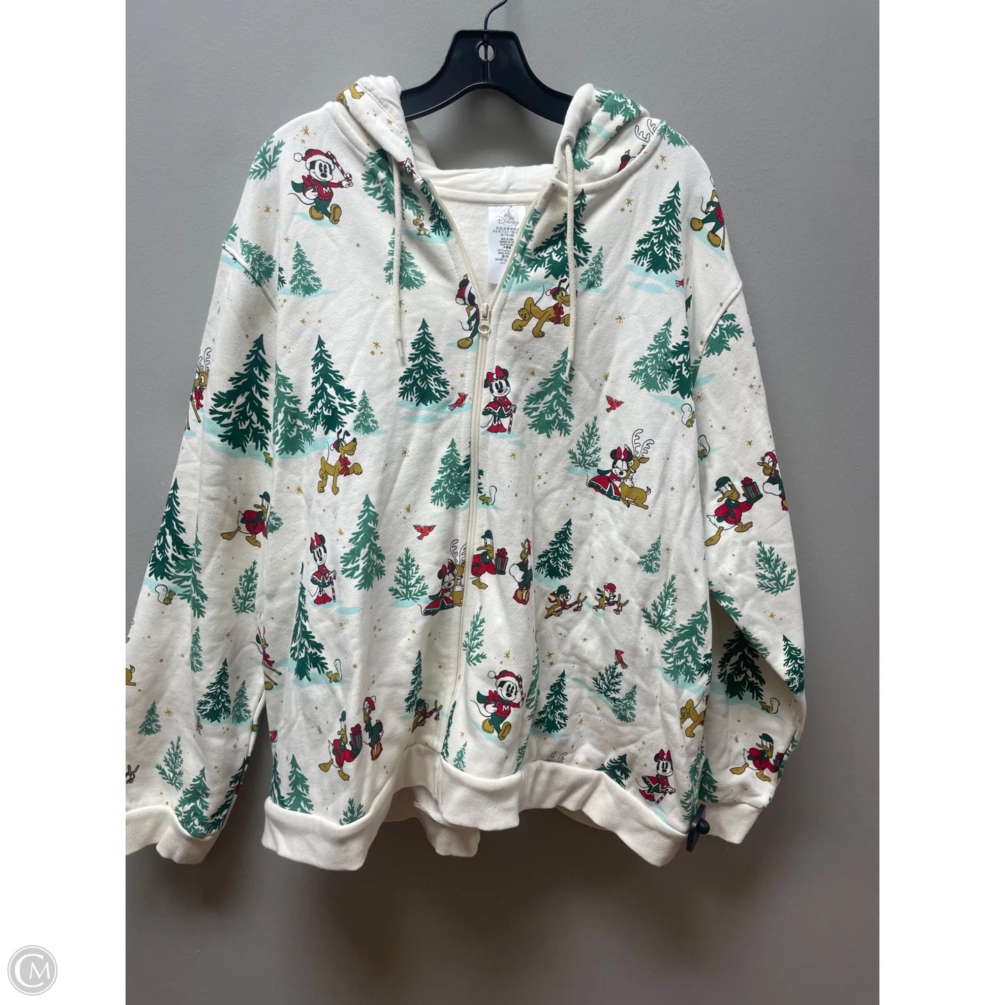 Sweatshirt Hoodie By Disney Store In Cream & Green, Size: 3x