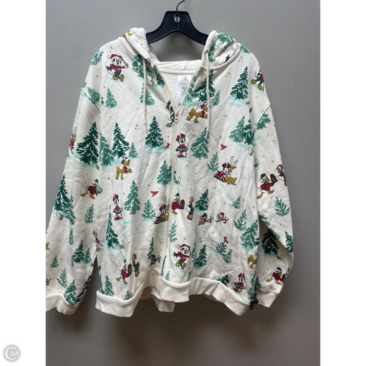 Sweatshirt Hoodie By Disney Store In Cream & Green, Size: 3x