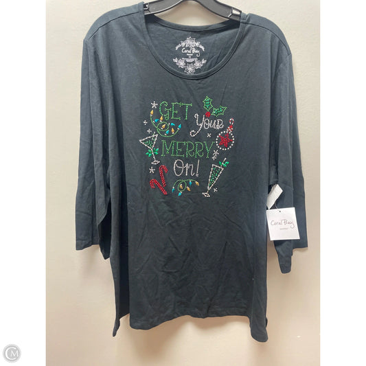 Top Short Sleeve Basic By Coral Bay In Black, Size: 3x
