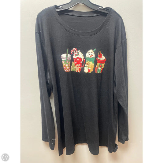 Top Long Sleeve Basic By Clothes Mentor In Black, Size: 3x