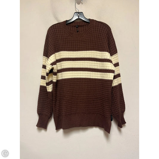Sweater By Clothes Mentor In Brown & Cream, Size: L