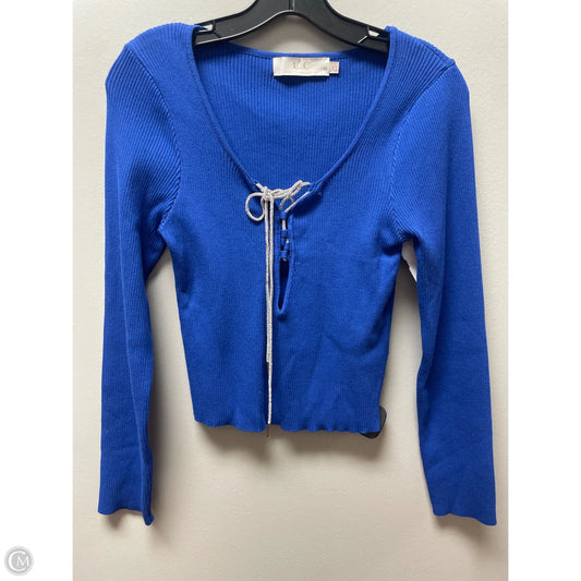 Top Long Sleeve By Clothes Mentor In Blue & Silver, Size: Xl