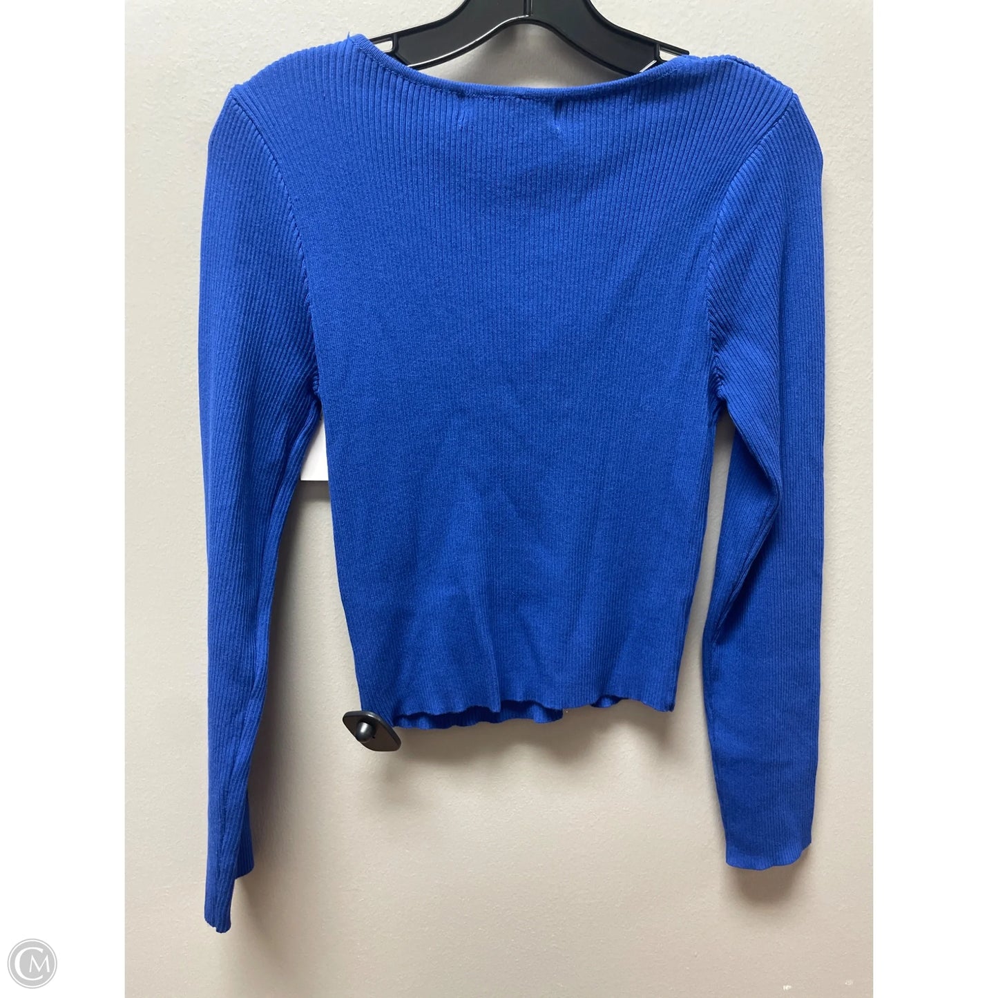 Top Long Sleeve By Clothes Mentor In Blue & Silver, Size: Xl
