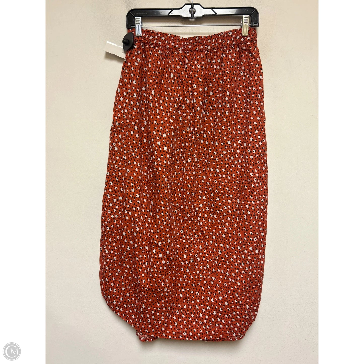 Skirt Midi By The Odells In Orange & White, Size: M