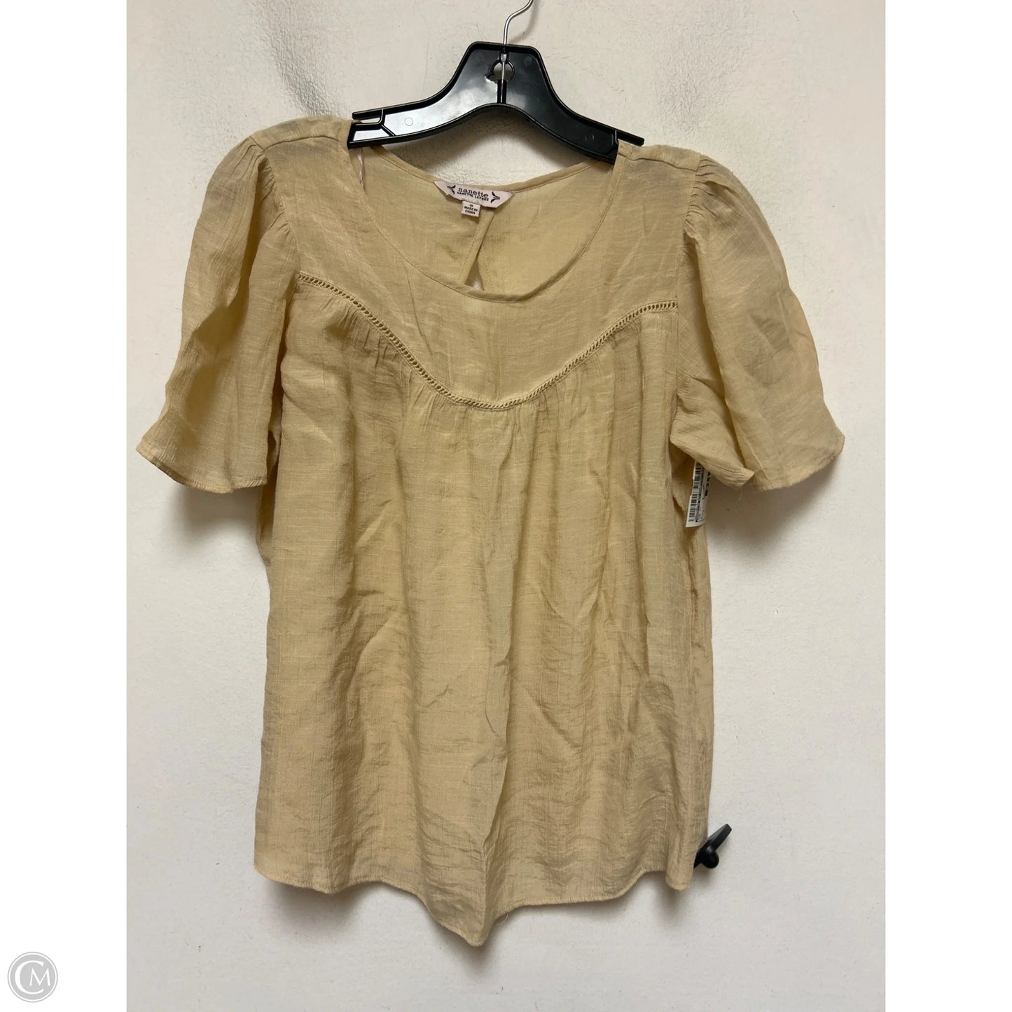 Top Short Sleeve By Nanette By Nanette Lepore In Tan, Size: S