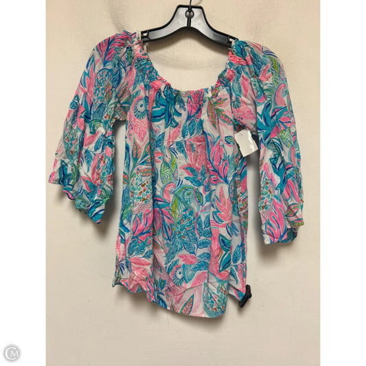 Top Long Sleeve Designer By Lilly Pulitzer In Tropical Print, Size: Xs