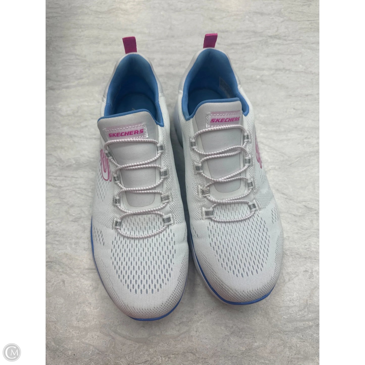 Shoes Sneakers By Skechers In Blue & White, Size: 8.5