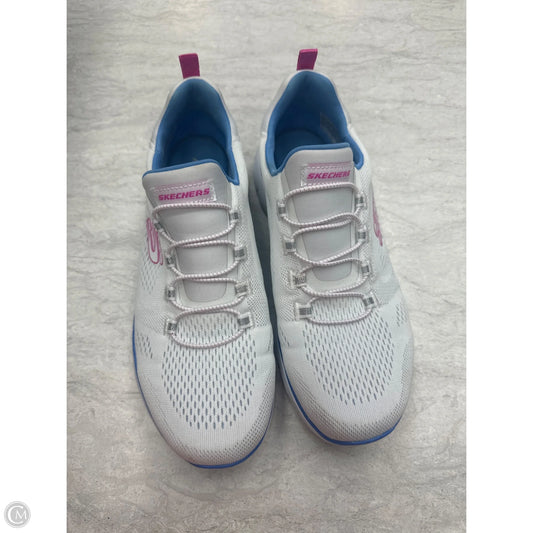 Shoes Sneakers By Skechers In Blue & White, Size: 8.5