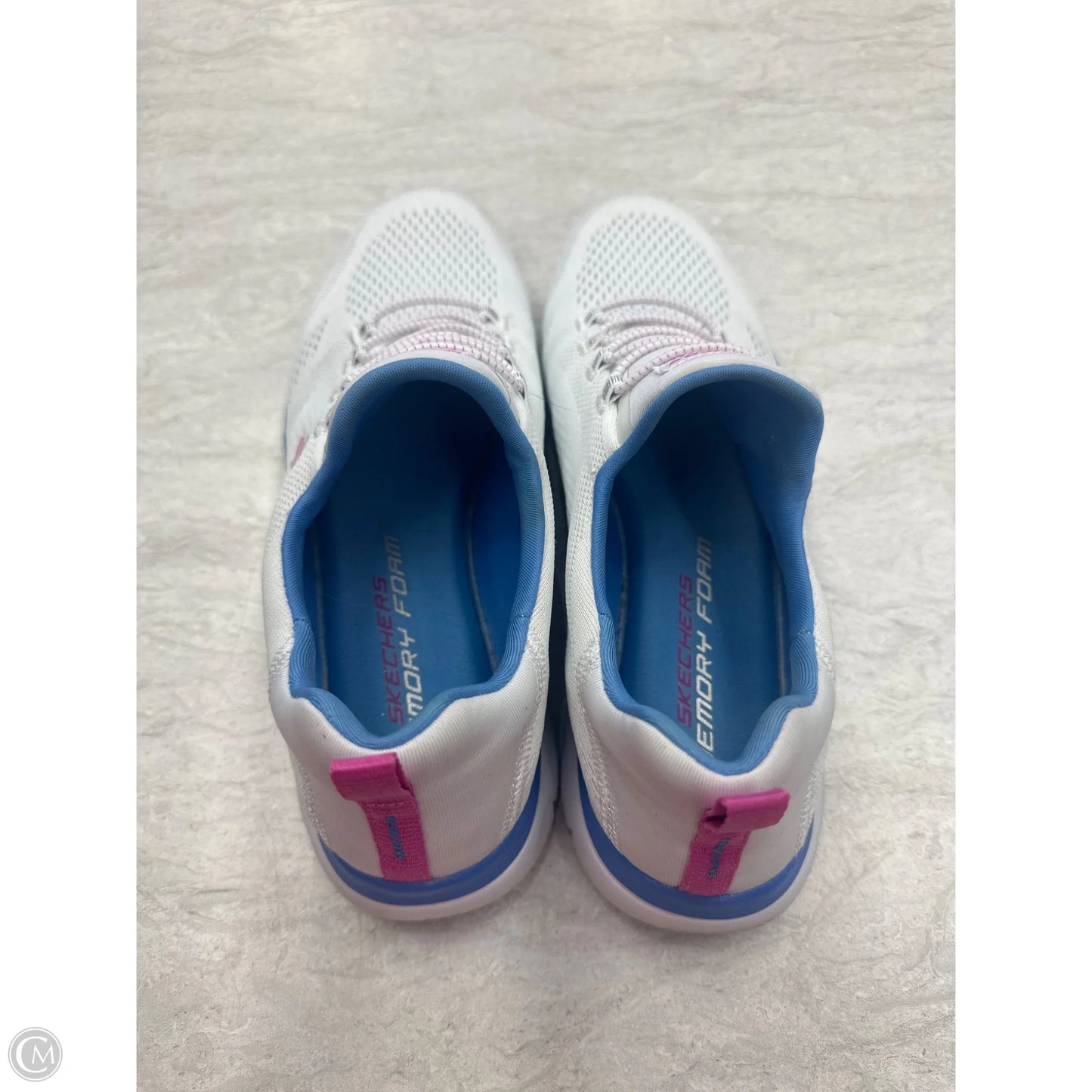 Shoes Sneakers By Skechers In Blue & White, Size: 8.5