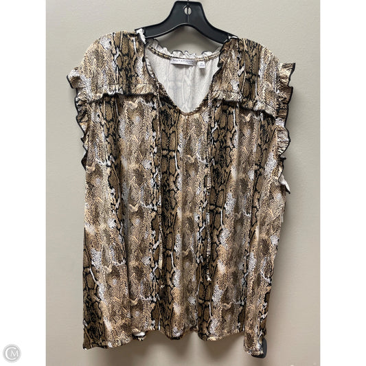 Top Short Sleeve By Notations In Snakeskin Print, Size: 3x