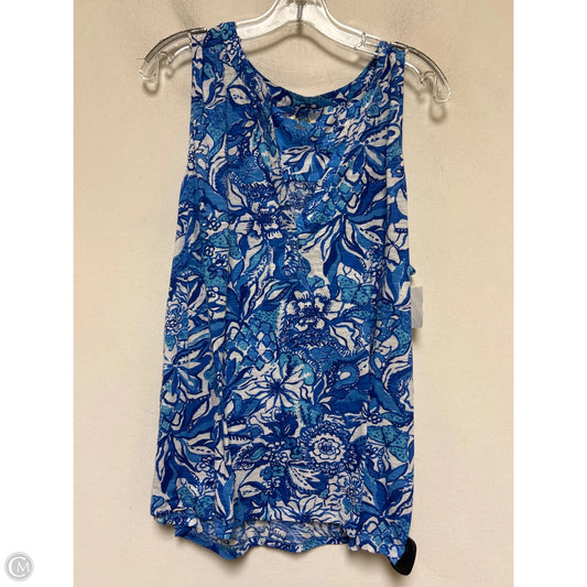 Top Sleeveless Designer By Lilly Pulitzer In Blue & White, Size: Xxl