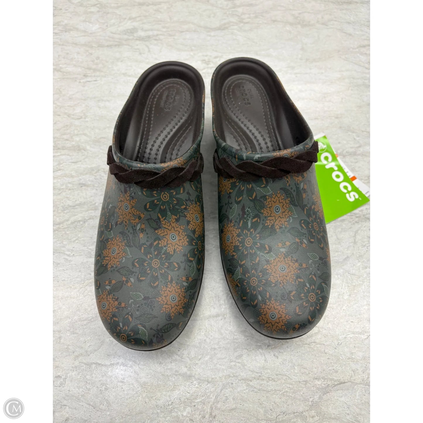 Shoes Heels Block By Crocs In Floral Print, Size: 10