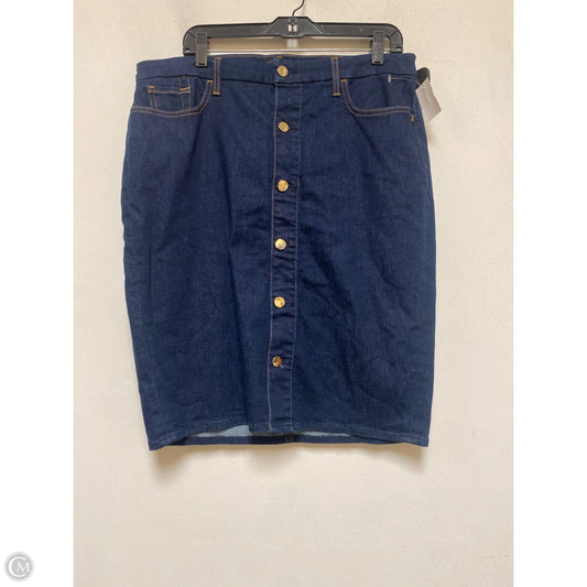 Skirt Midi By 7 For All Mankind In Blue Denim, Size: 10