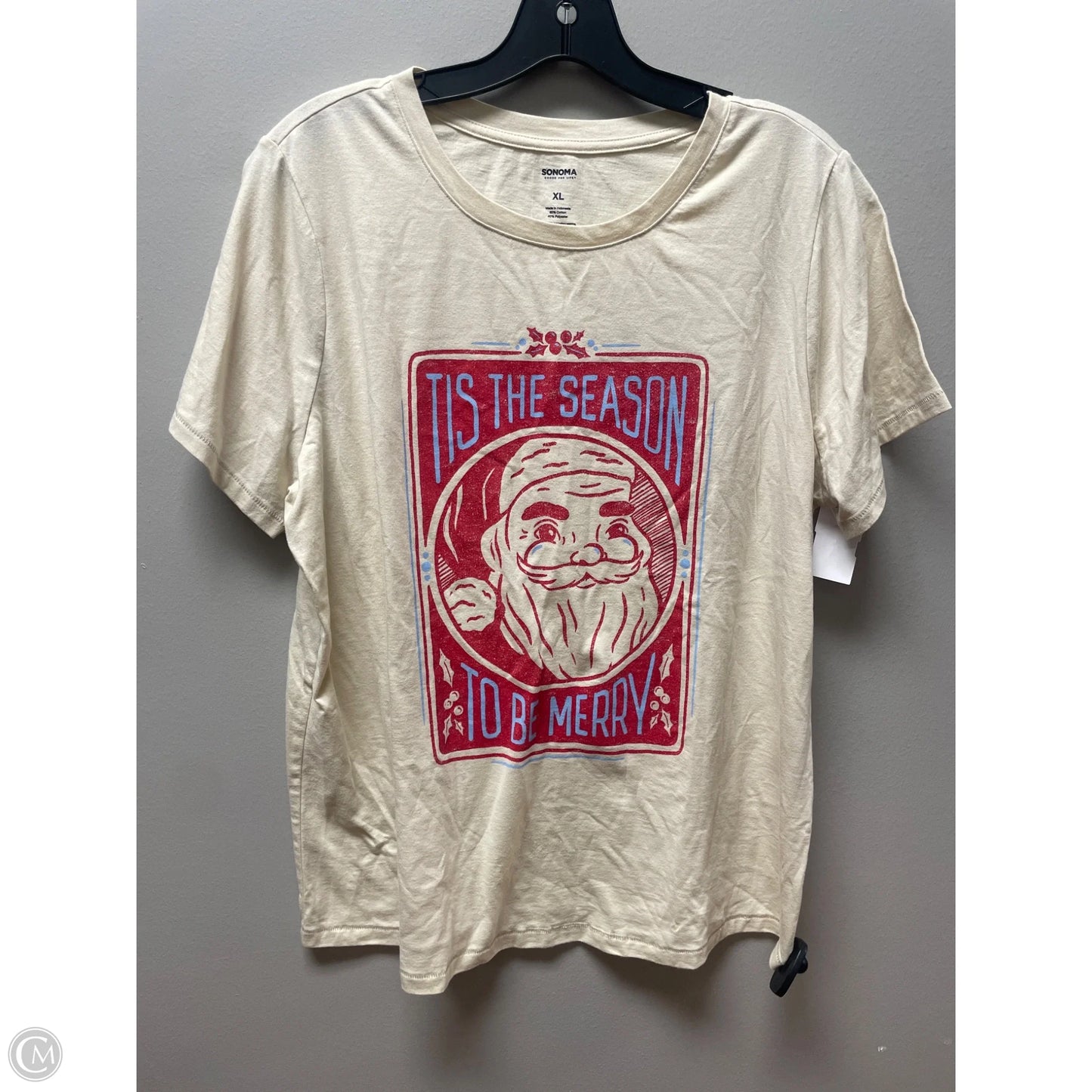 Top Short Sleeve Basic By Sonoma In Cream, Size: Xl