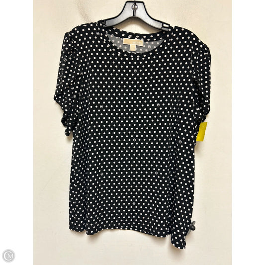Top Short Sleeve By Michael By Michael Kors In Polkadot Pattern, Size: L