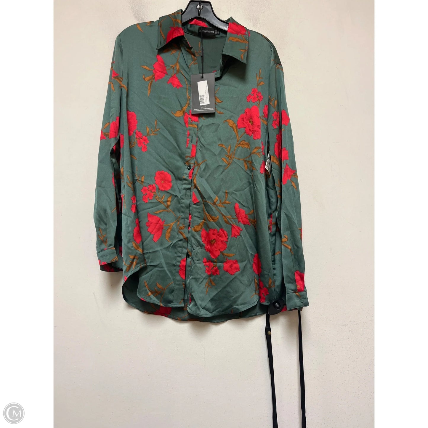 Top Long Sleeve By Pretty Little Thing In Floral Print, Size: S