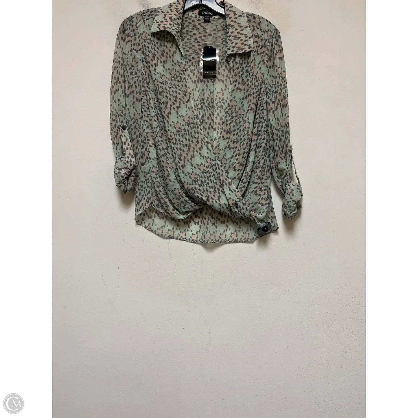 Top Long Sleeve By Bebe In Teal, Size: S