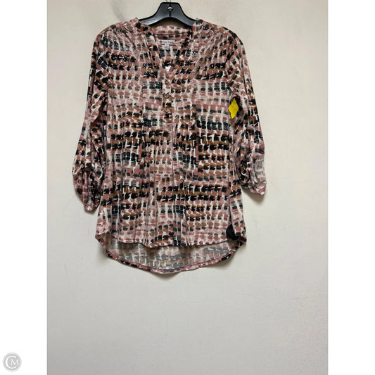 Top Long Sleeve By Clothes Mentor In Brown & Pink, Size: S