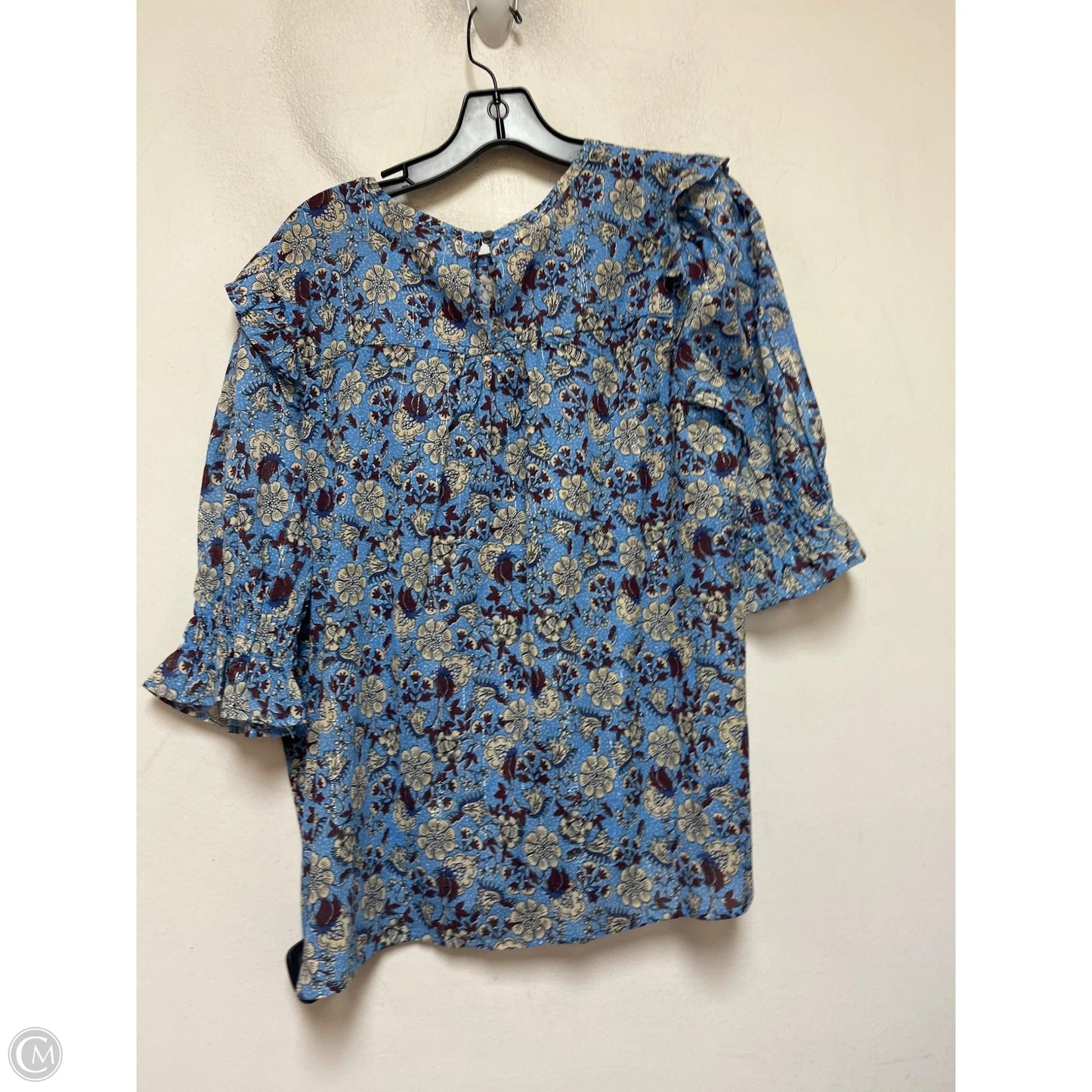 Top Short Sleeve By Loft In Floral Print, Size: L