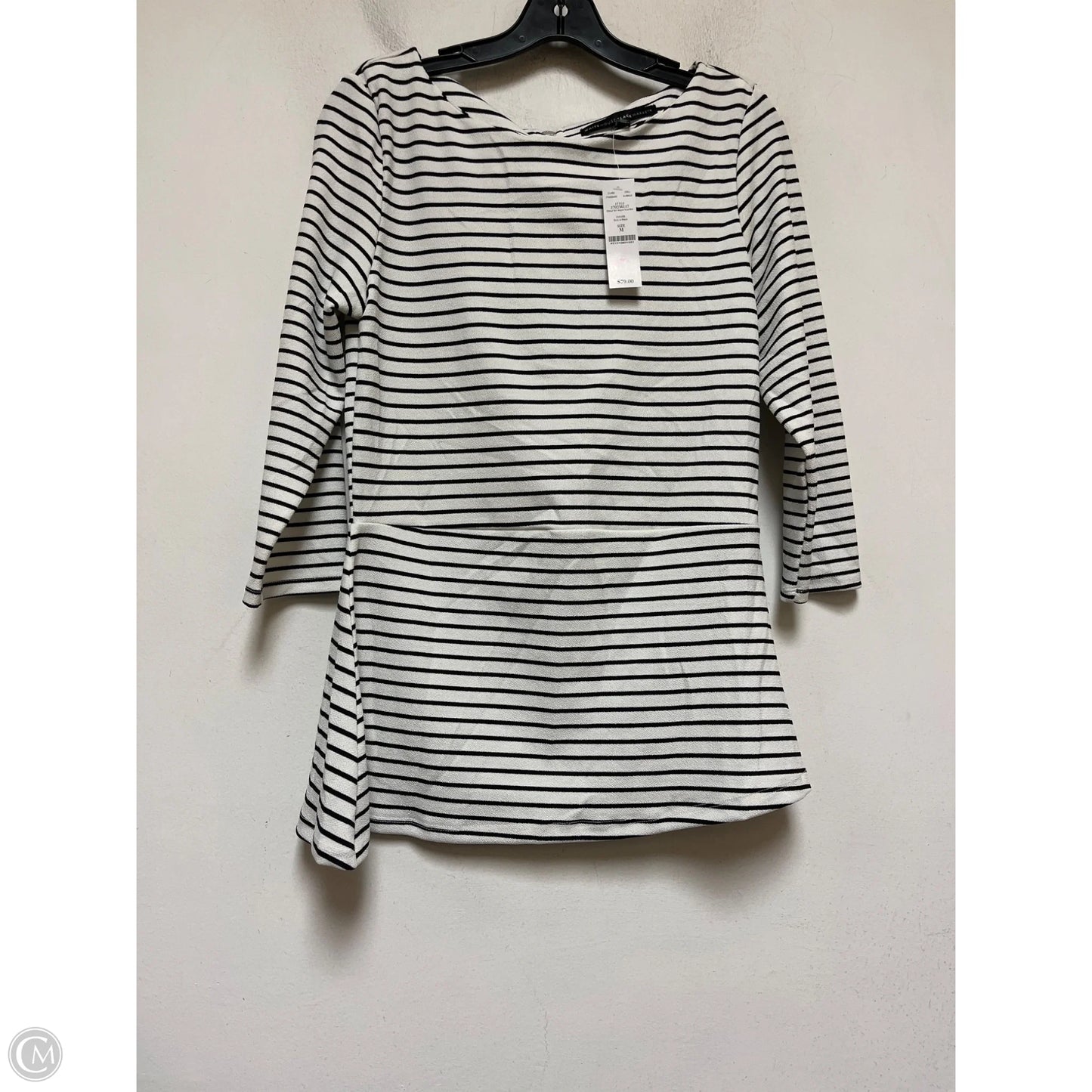 Top Long Sleeve By White House Black Market In Striped Pattern, Size: M
