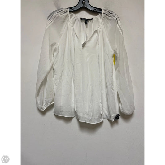 Top Long Sleeve By White House Black Market In White, Size: Xs