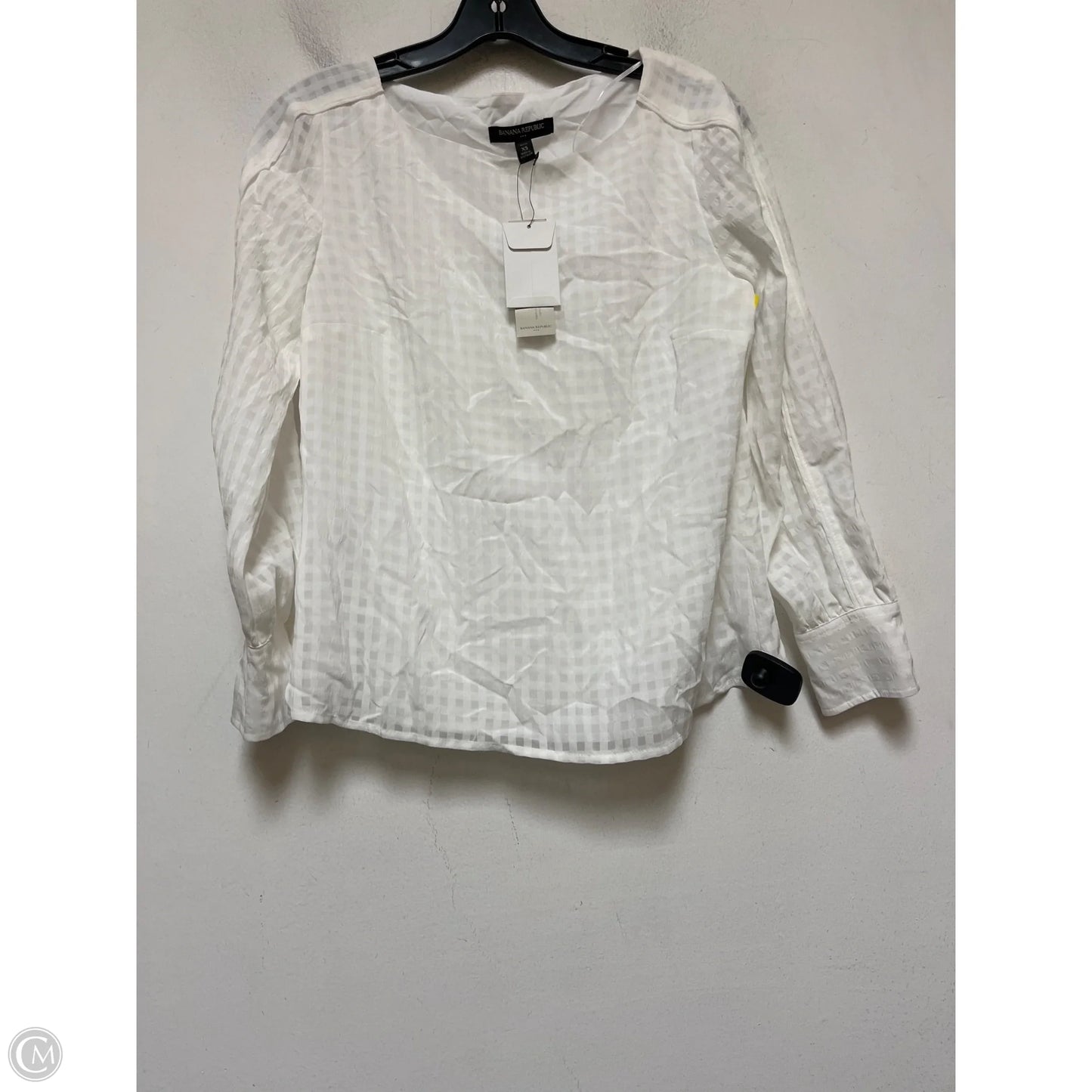 Top Long Sleeve By Banana Republic In White, Size: Xs