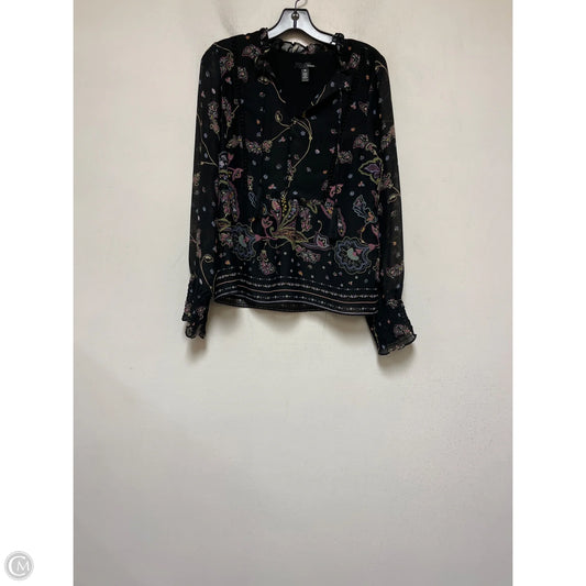 Top Long Sleeve By Aqua In Paisley Print, Size: S
