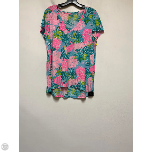 Top Short Sleeve Designer By Lilly Pulitzer In Tropical Print, Size: L