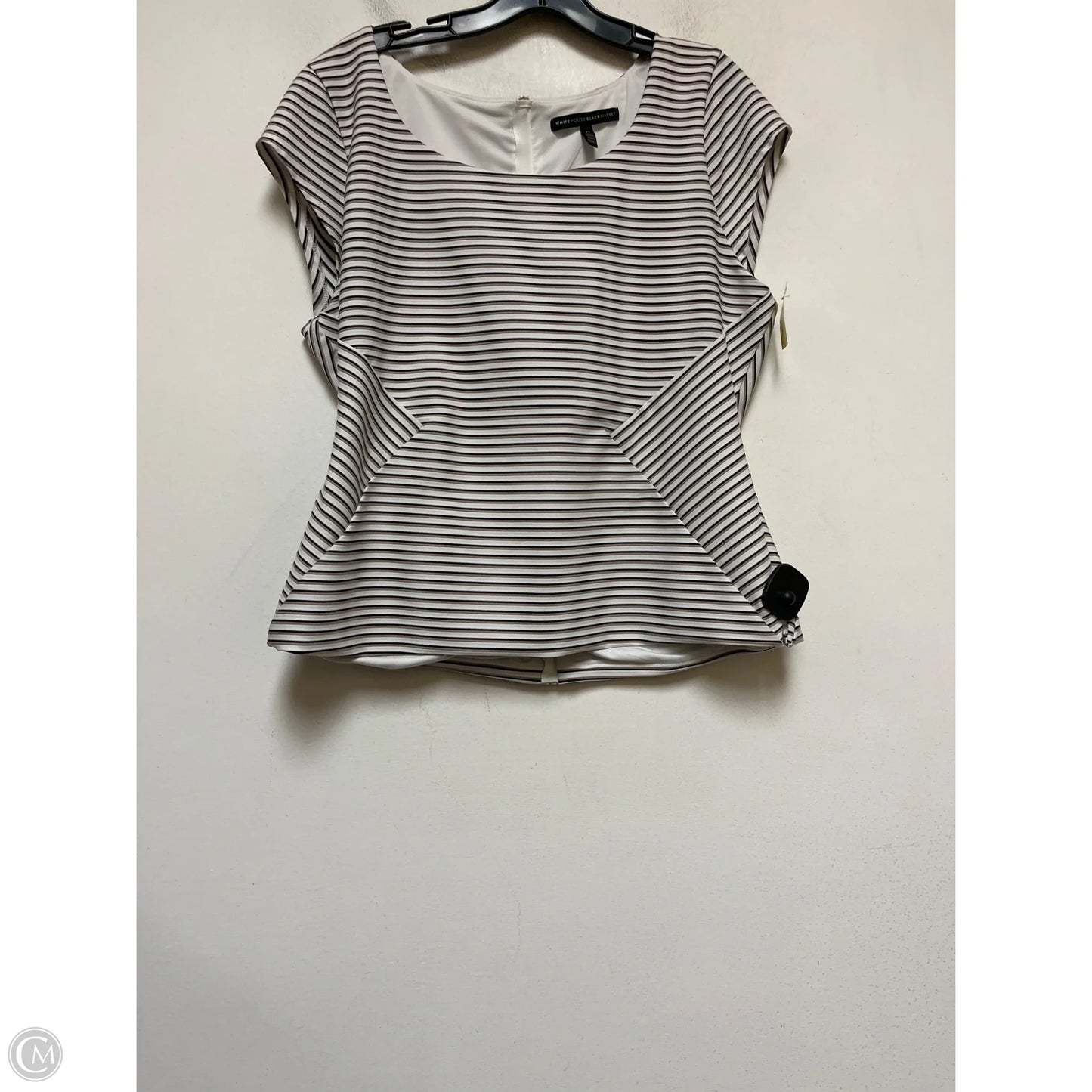 Top Short Sleeve By White House Black Market In Striped Pattern, Size: L