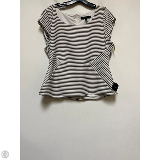 Top Short Sleeve By White House Black Market In Striped Pattern, Size: L