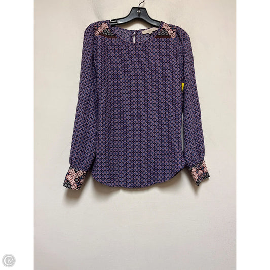 Top Long Sleeve By Loft In Blue & Purple, Size: Xs