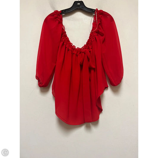 Top Long Sleeve Designer By Misa In Red, Size: Xs