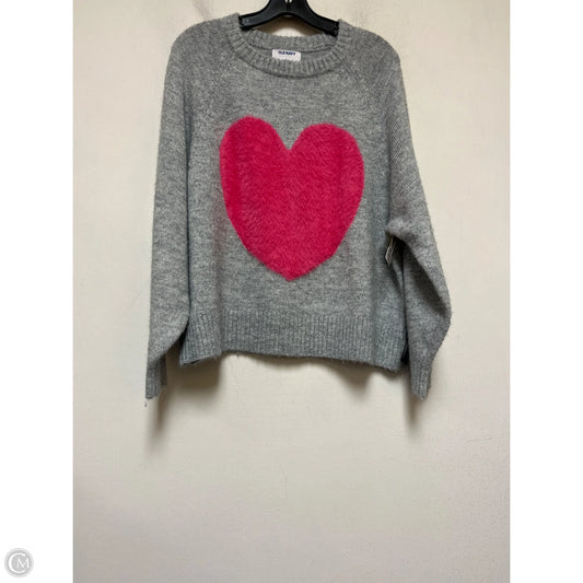 Sweater By Old Navy In Grey & Pink, Size: L