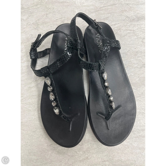 Sandals Flats By Vionic In Black, Size: 8