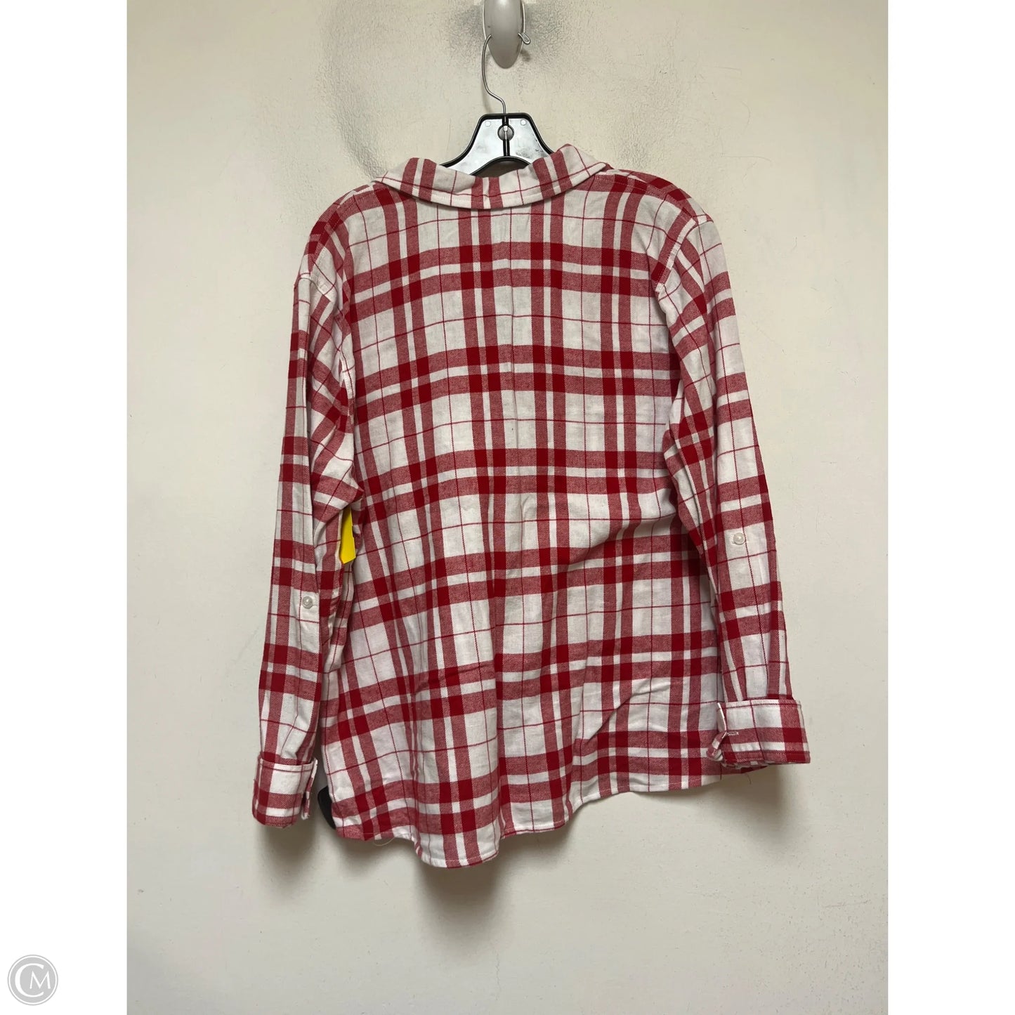Top Long Sleeve By Marc New York In Plaid Pattern, Size: L