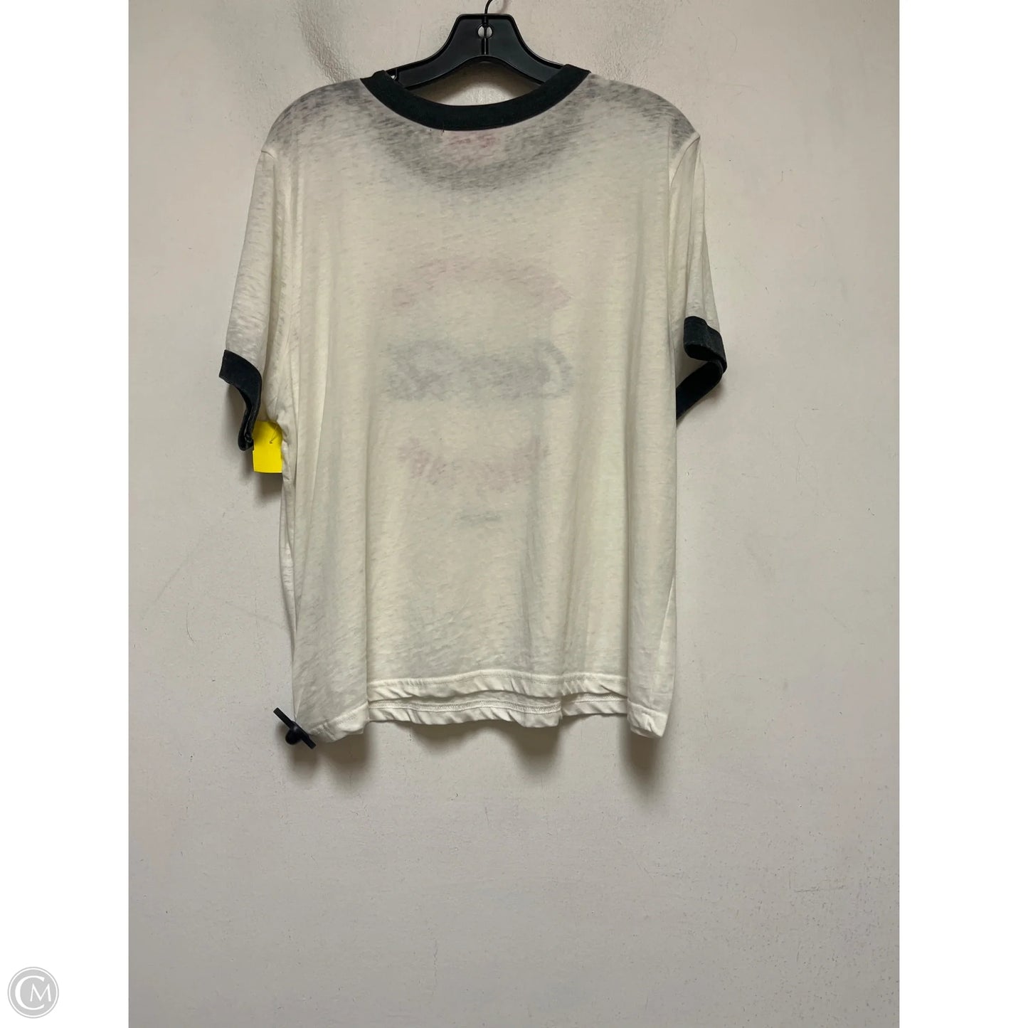 Top Short Sleeve Basic By Forever 21 In Cream & Grey, Size: Xl