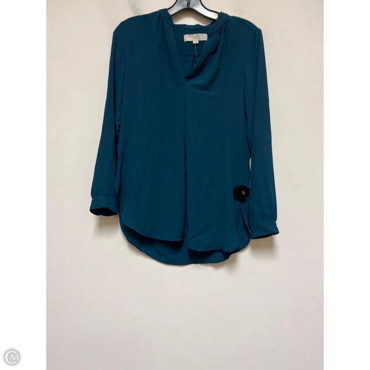 Top Long Sleeve By Loft In Teal, Size: Xsp