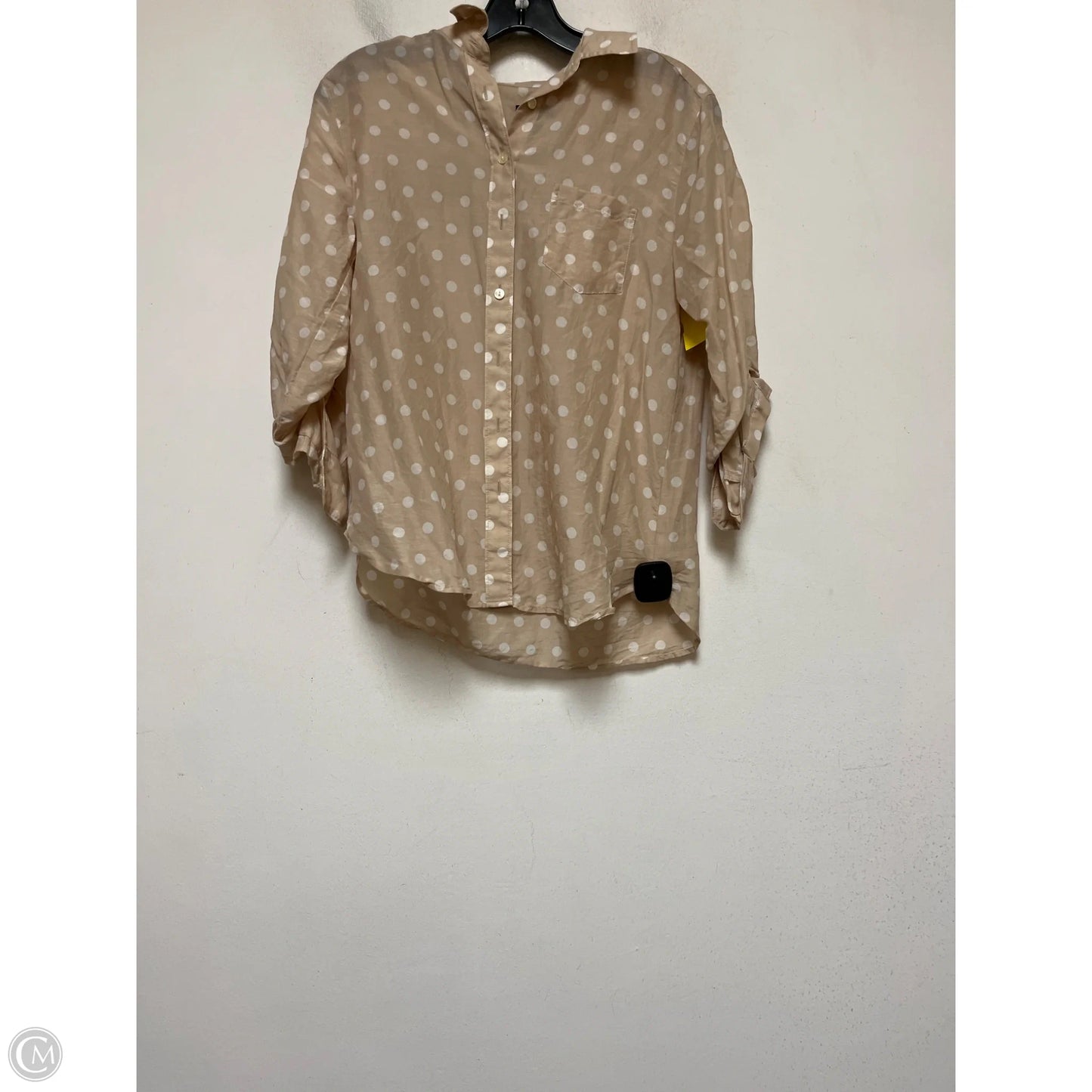Top Long Sleeve By Ann Taylor In Cream & Tan, Size: Xs