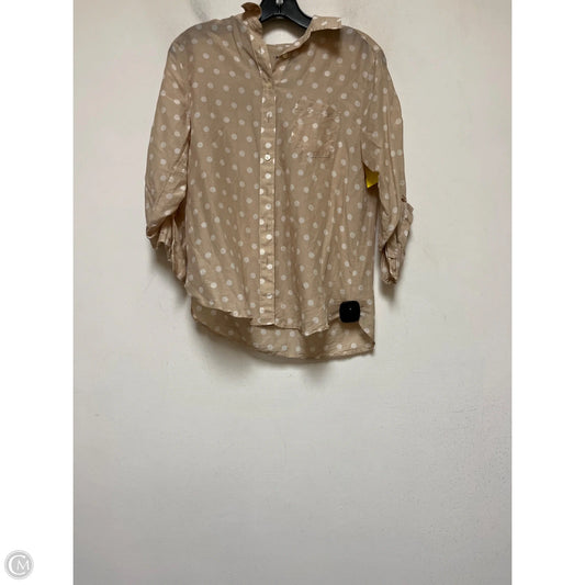 Top Long Sleeve By Ann Taylor In Cream & Tan, Size: Xs