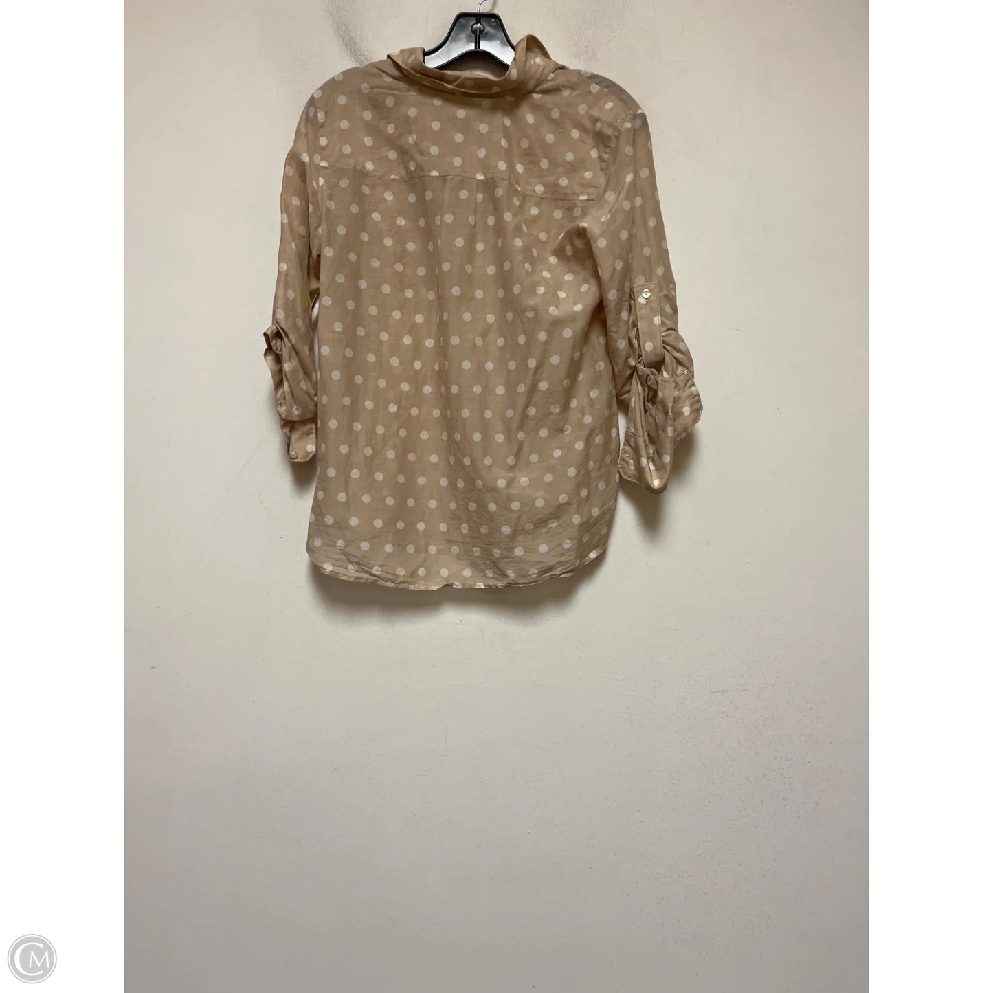 Top Long Sleeve By Ann Taylor In Cream & Tan, Size: Xs