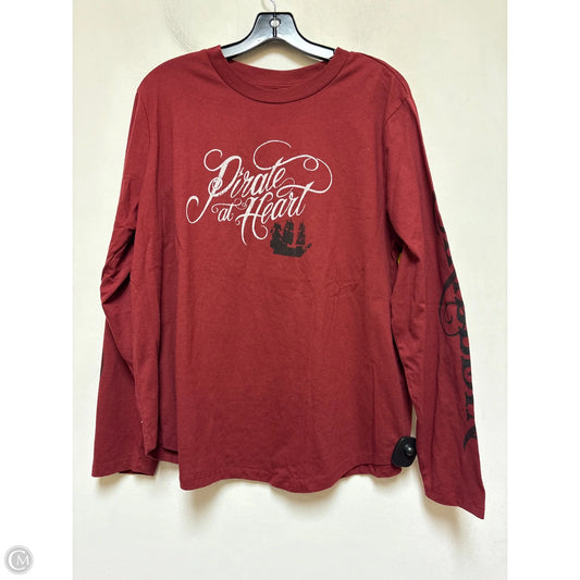 Top Long Sleeve Basic By Disney In Maroon, Size: Xl