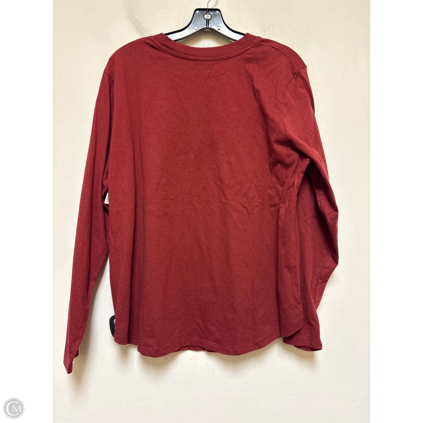 Top Long Sleeve Basic By Disney In Maroon, Size: Xl
